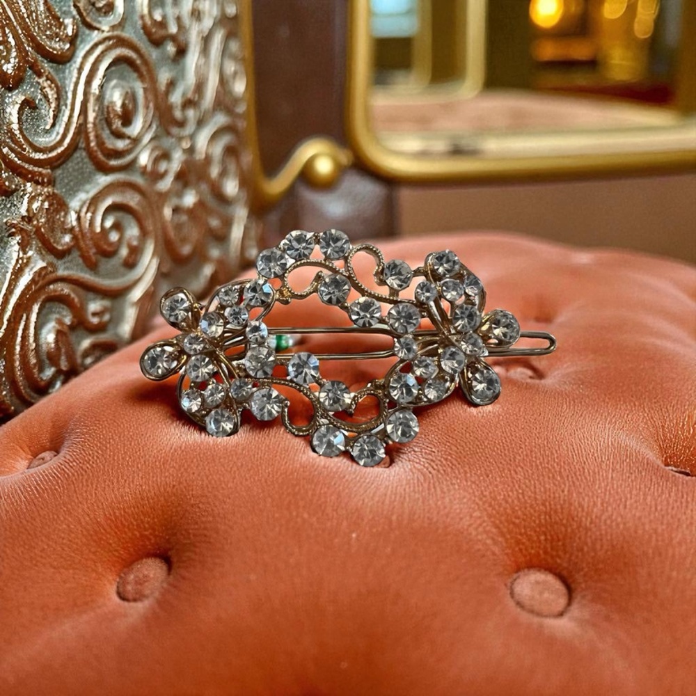 Elegant Gold and Silver Crystal Hair Accessory